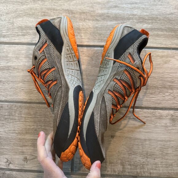 Merrell Barefoot Men’s Size 13 Outdoor Trail Hiking Suede Orange Athletic